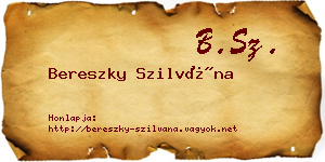 Bereszky Szilvána névjegykártya